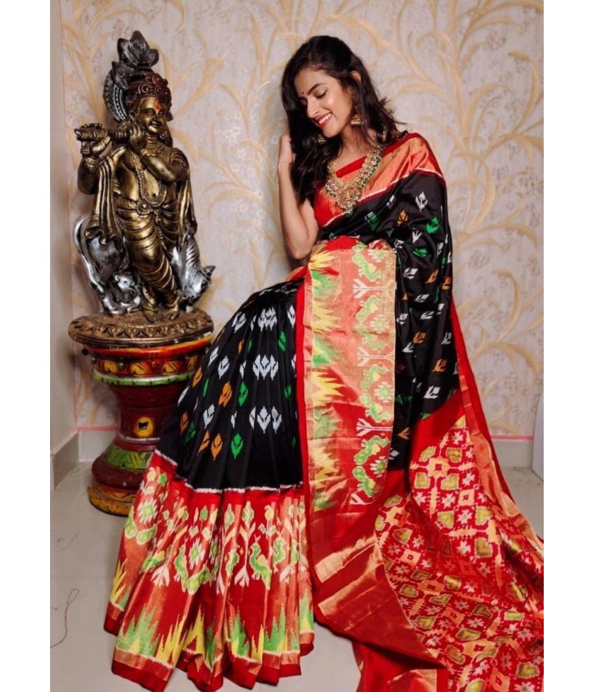     			Vkaran Cotton Silk Printed Saree With Blouse Piece - Multicolor ( Pack of 1 )