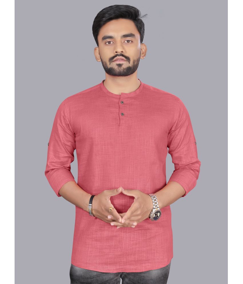     			allan peter Pink Cotton Men's Regular Kurta ( Pack of 1 )