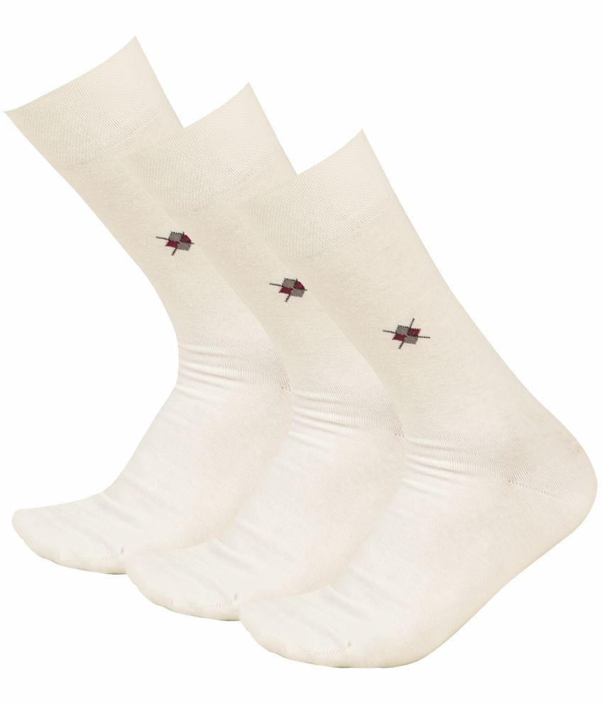     			Bodycare Cotton Blend Men's Solid White Mid Length Socks ( Pack of 3 )