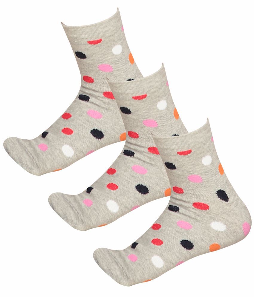     			Bodycare Grey Melange Cotton Blend Women's Ankle Length Socks ( Pack of 3 )