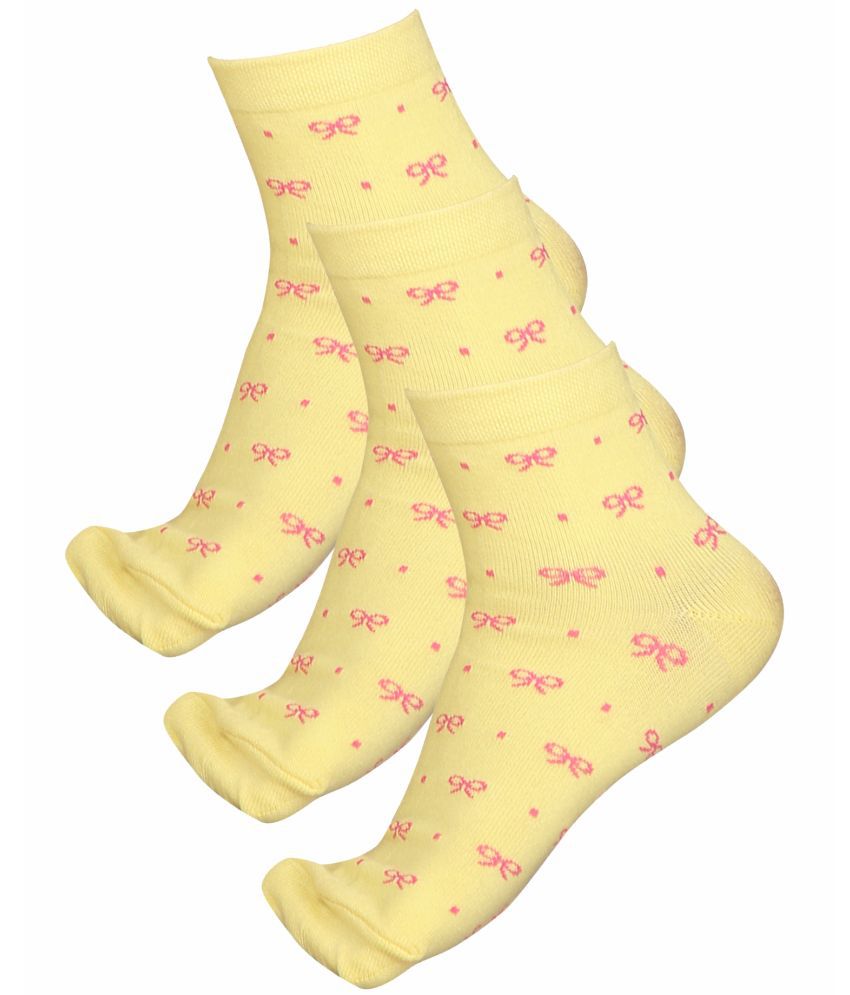     			Bodycare Yellow Cotton Blend Women's Ankle Length Socks ( Pack of 3 )