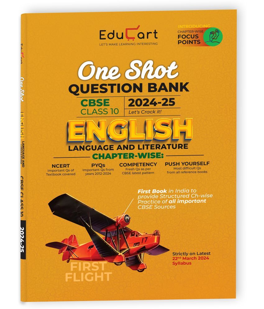     			Educart CBSE Class 10 ENGLISH One Shot Question Bank 2024-25 (Updated for 2025 Exam)