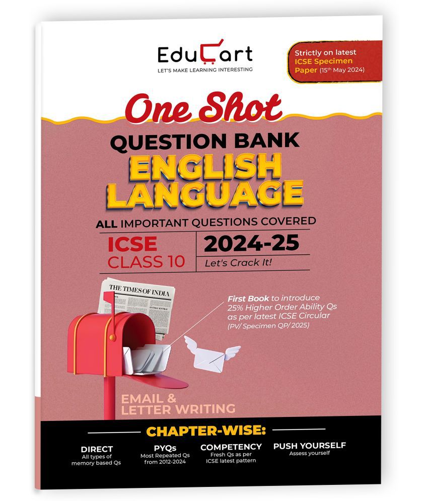     			Educart ICSE Class 10 Question Bank 2025 English Language One Shot for 2024-25 Exam