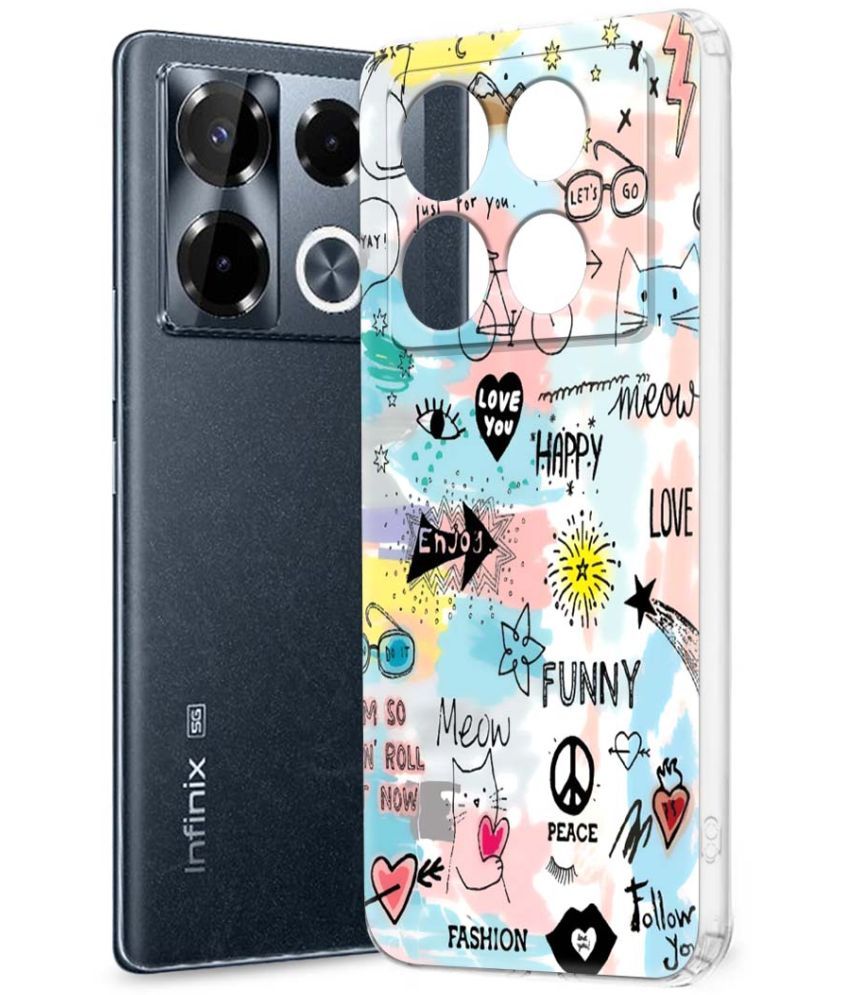     			Fashionury Multicolor Printed Back Cover Silicon Compatible For Infinix Note 40 pro plus 5G ( Pack of 1 )