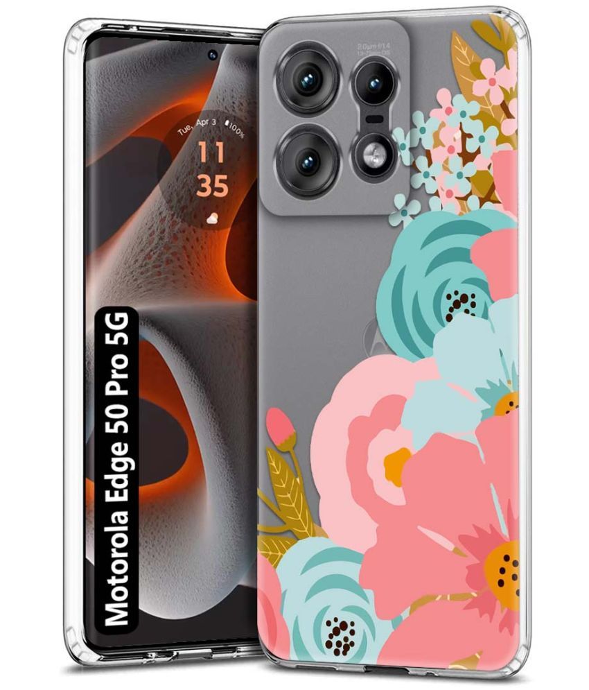     			Fashionury Multicolor Printed Back Cover Silicon Compatible For Motorola Edge 50 Pro 5G ( Pack of 1 )