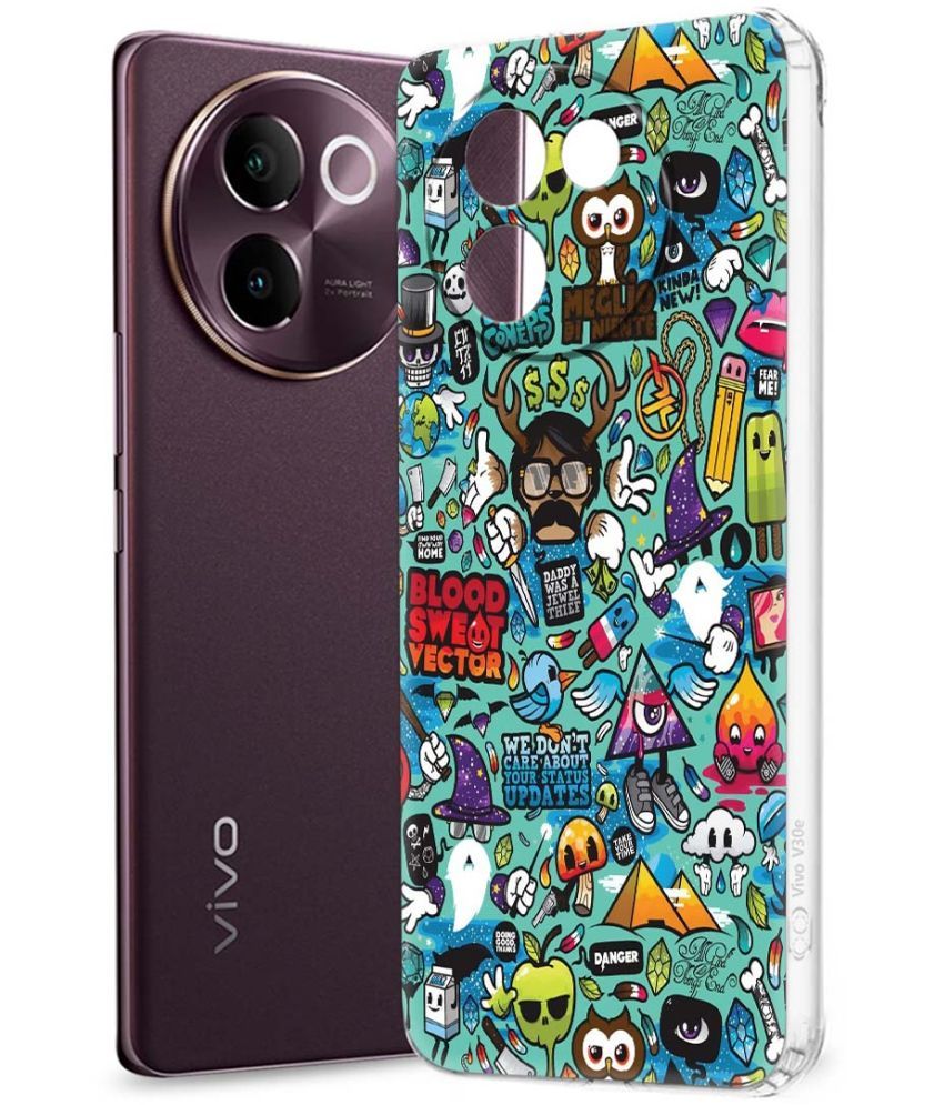     			Fashionury Multicolor Printed Back Cover Silicon Compatible For Vivo V30e 5G ( Pack of 1 )