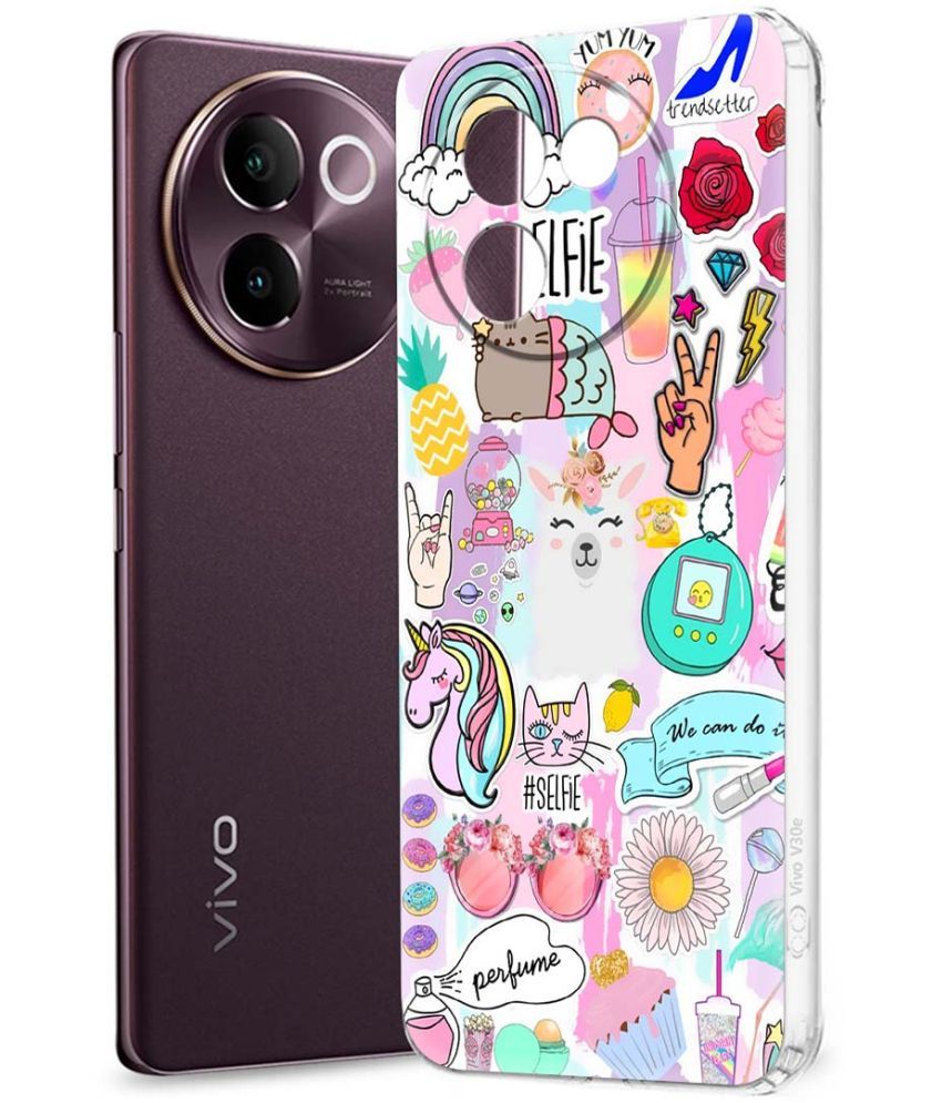     			Fashionury Multicolor Printed Back Cover Silicon Compatible For Vivo V30e 5G ( Pack of 1 )