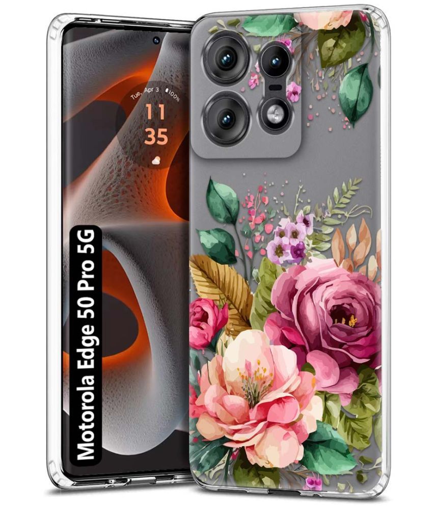     			Fashionury Multicolor Printed Back Cover Silicon Compatible For Motorola Edge 50 Pro 5G ( Pack of 1 )