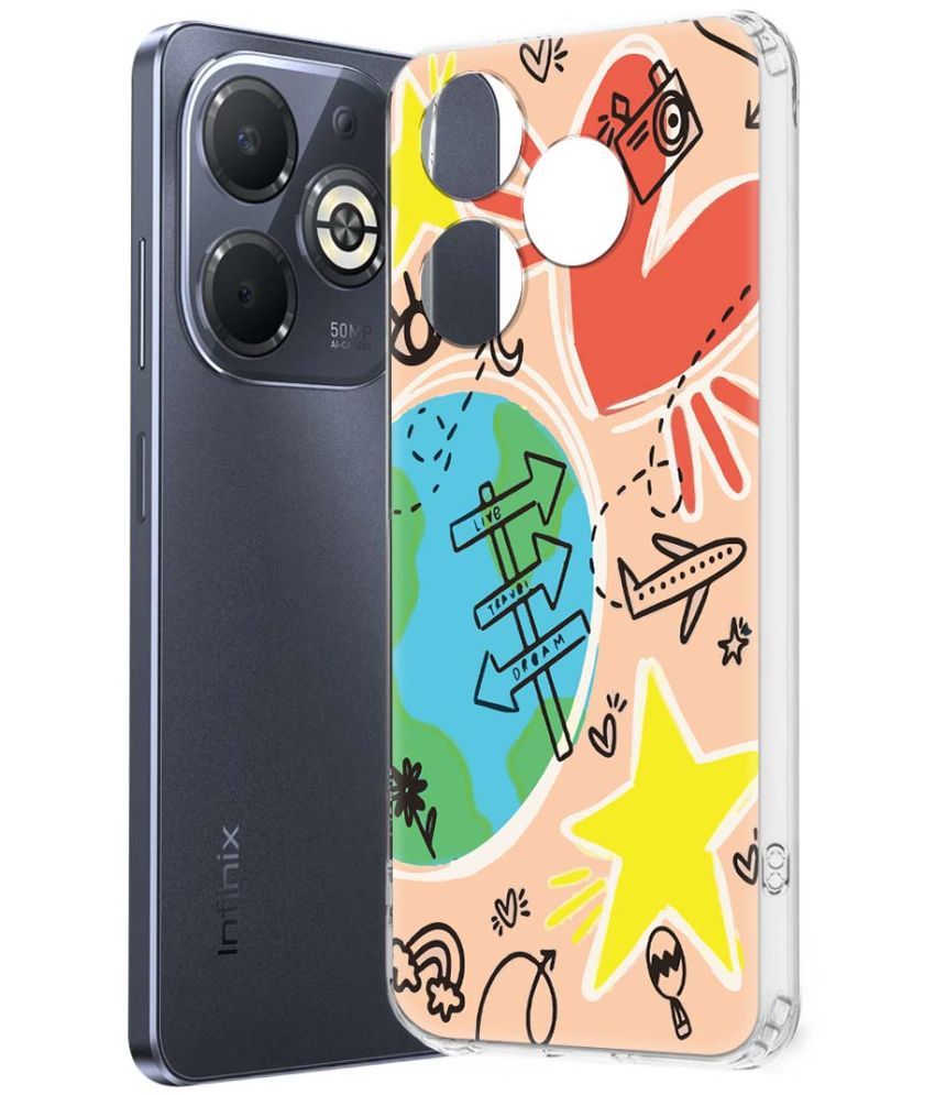     			Fashionury Multicolor Printed Back Cover Silicon Compatible For Infinix Smart 8 Plus ( Pack of 1 )