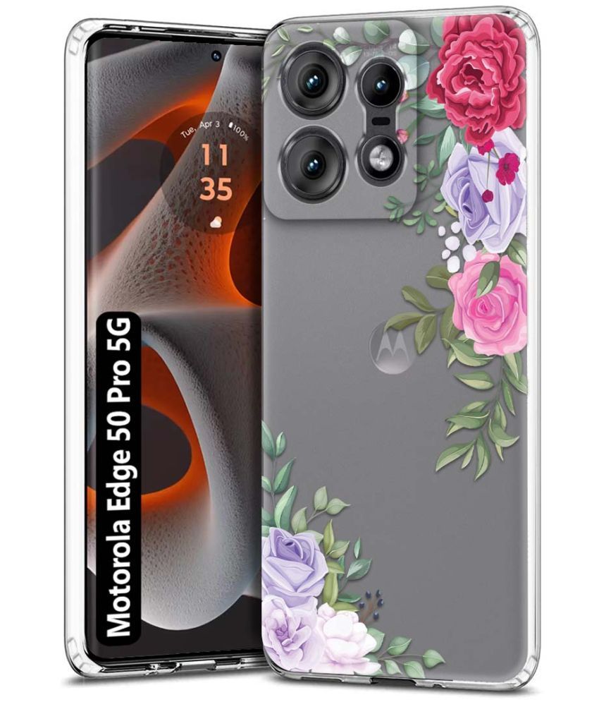     			Fashionury Multicolor Printed Back Cover Silicon Compatible For Motorola Edge 50 Pro 5G ( Pack of 1 )