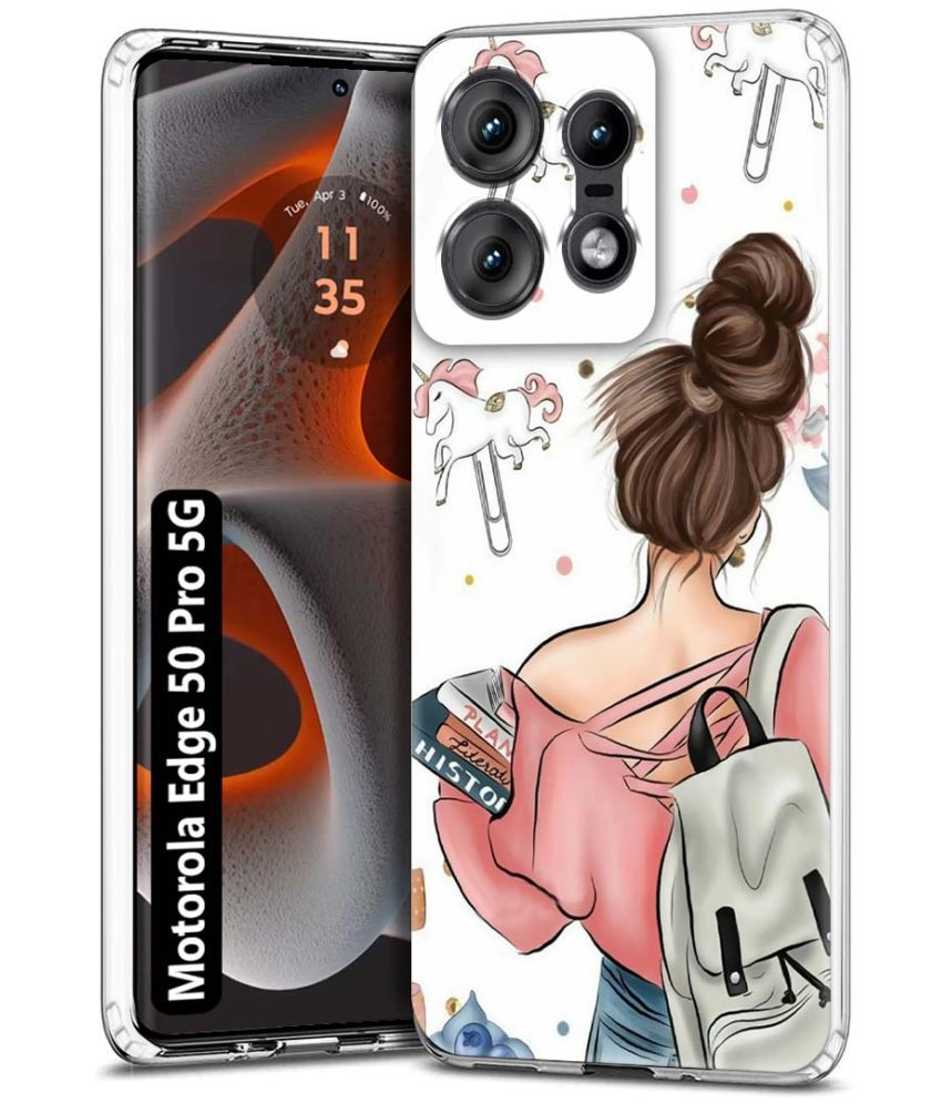     			Fashionury Multicolor Printed Back Cover Silicon Compatible For Motorola Edge 50 Pro 5G ( Pack of 1 )