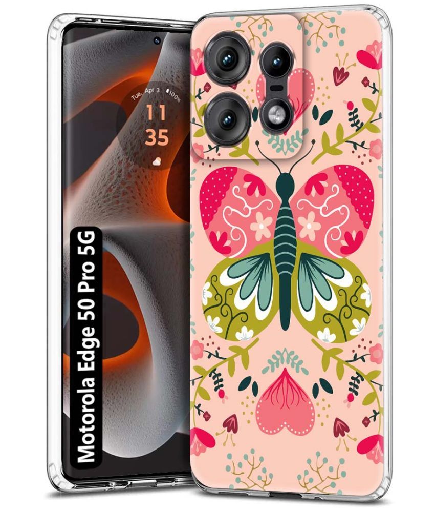     			Fashionury Multicolor Printed Back Cover Silicon Compatible For Motorola Edge 50 Pro 5G ( Pack of 1 )