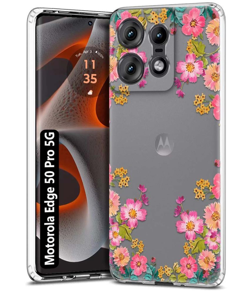     			Fashionury Multicolor Printed Back Cover Silicon Compatible For Motorola Edge 50 Pro 5G ( Pack of 1 )