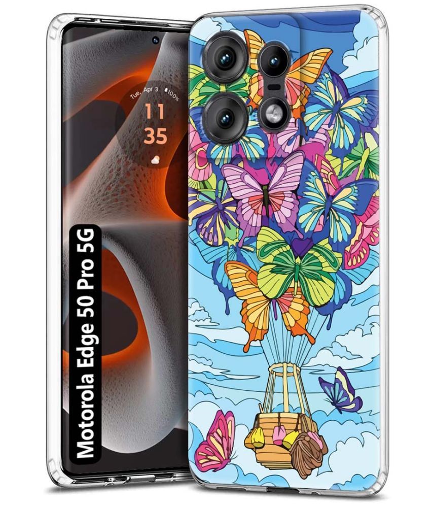     			Fashionury Multicolor Printed Back Cover Silicon Compatible For Motorola Edge 50 Pro 5G ( Pack of 1 )