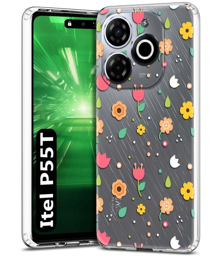     			Fashionury Multicolor Printed Back Cover Silicon Compatible For Itel P55T ( Pack of 1 )