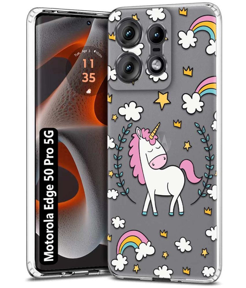     			Fashionury Multicolor Printed Back Cover Silicon Compatible For Motorola Edge 50 Pro 5G ( Pack of 1 )