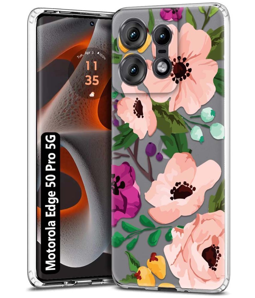     			Fashionury Multicolor Printed Back Cover Silicon Compatible For Motorola Edge 50 Pro 5G ( Pack of 1 )