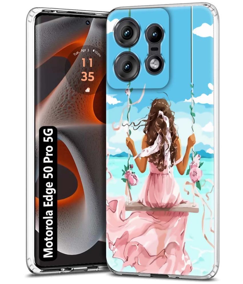     			Fashionury Multicolor Printed Back Cover Silicon Compatible For Motorola Edge 50 Pro 5G ( Pack of 1 )