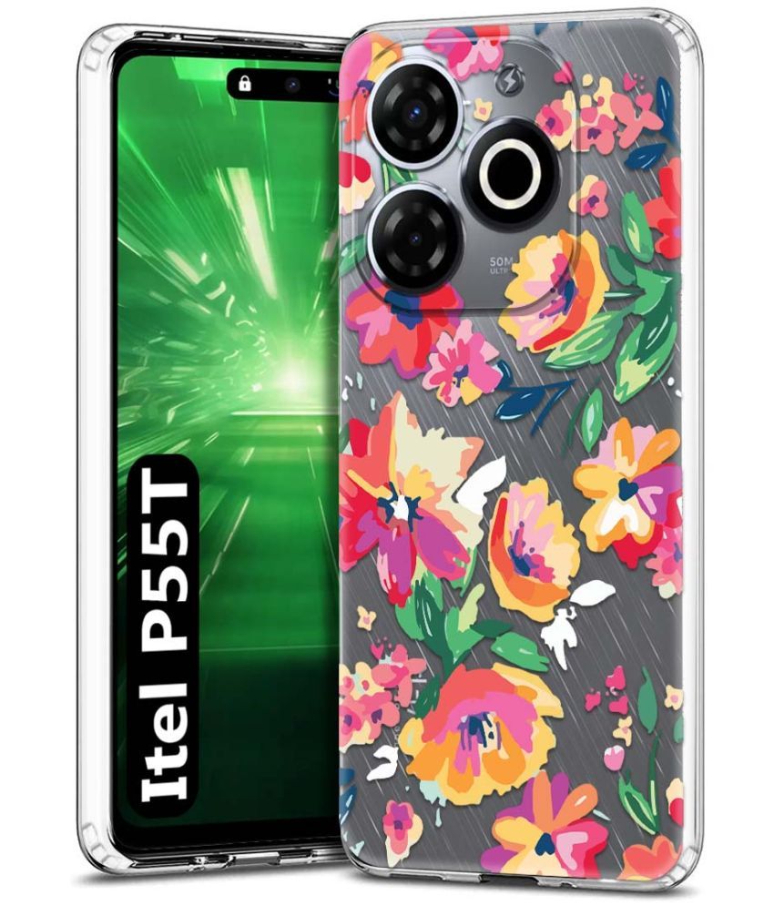     			Fashionury Multicolor Printed Back Cover Silicon Compatible For Itel P55T ( Pack of 1 )