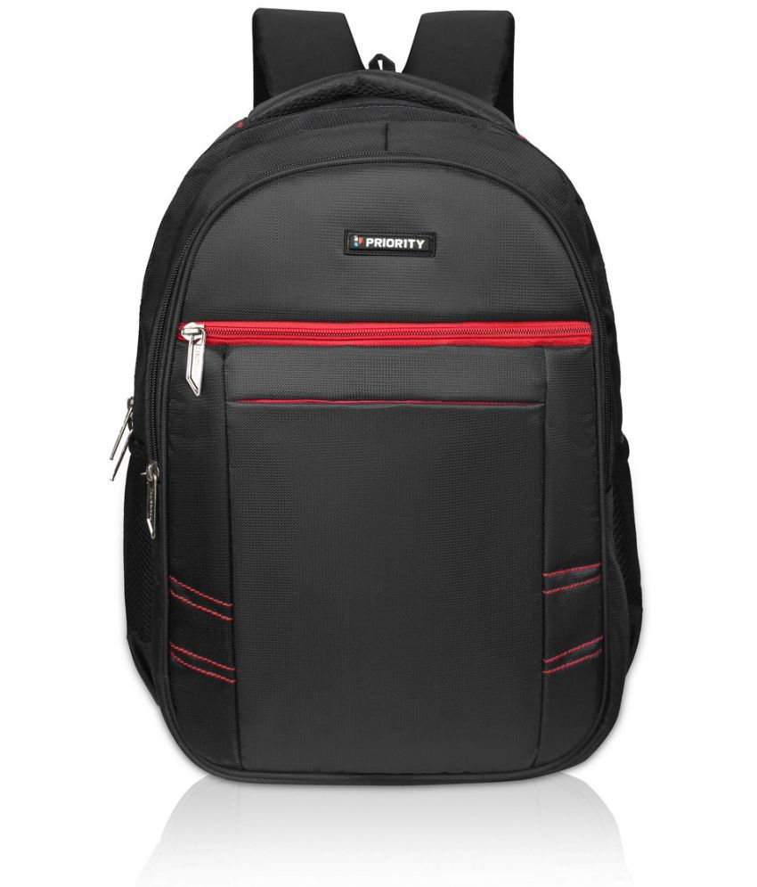     			Priority Black Polyester Backpack ( 33 Ltrs )
