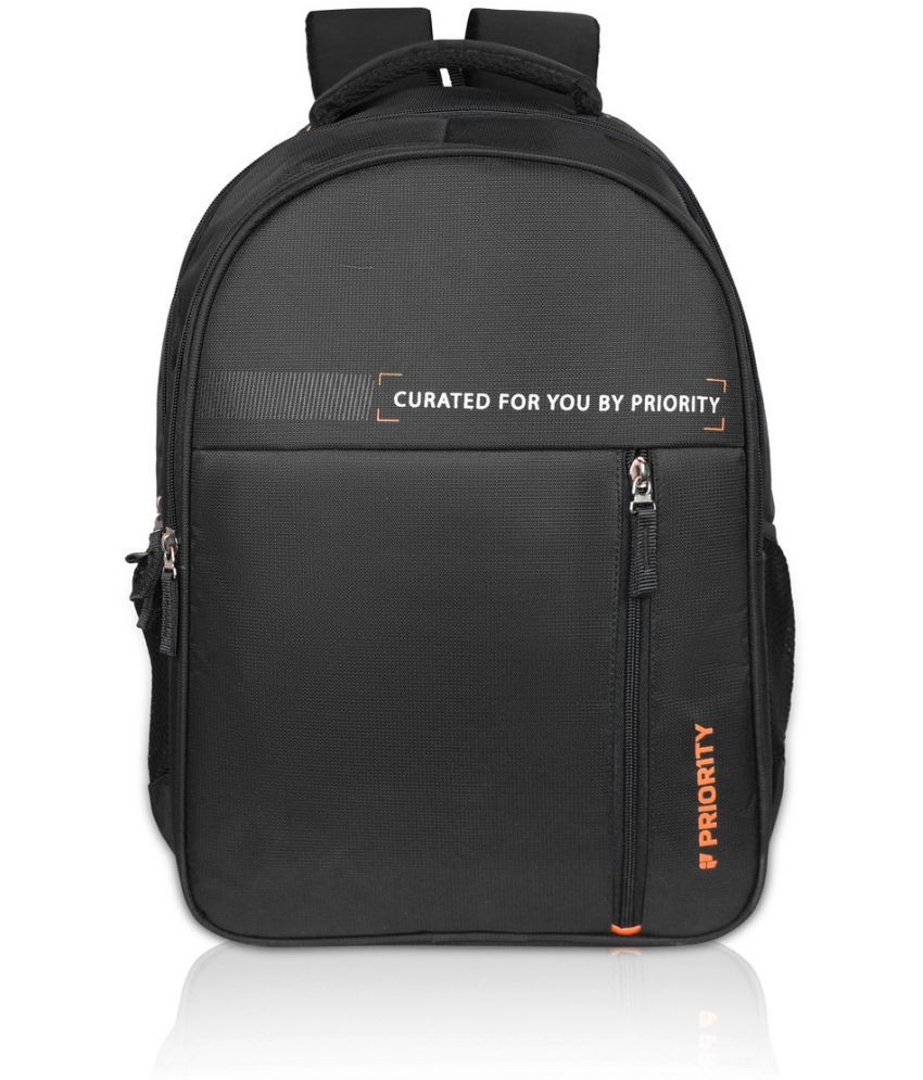     			Priority Black Polyester Backpack ( 33 Ltrs )