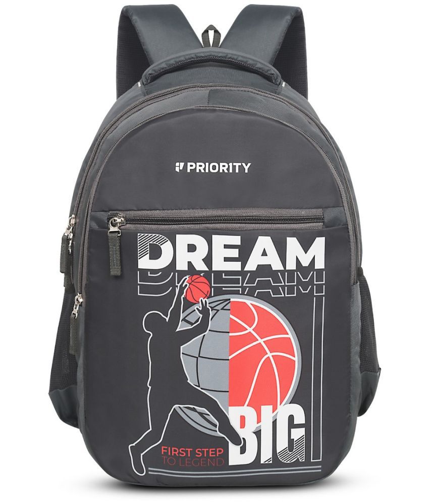     			Priority Grey Polyester Backpack ( 30 Ltrs )