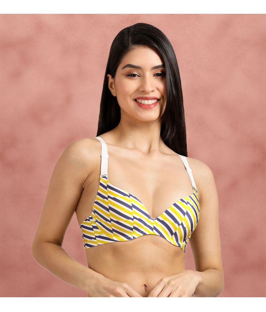     			Shyaway Cotton Lightly Padded Women's Everyday Bra ( Yellow ) SY91013-YellowBlue