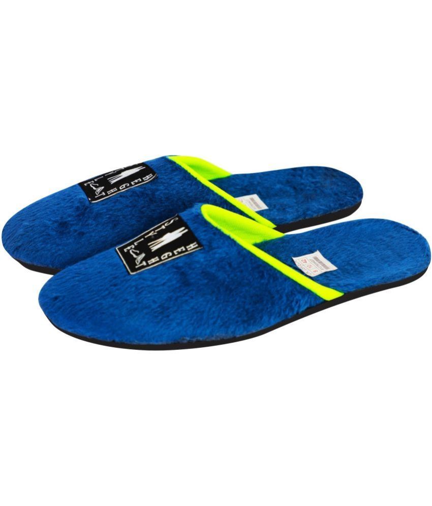     			Style Height Blue Men's Fur Slipper