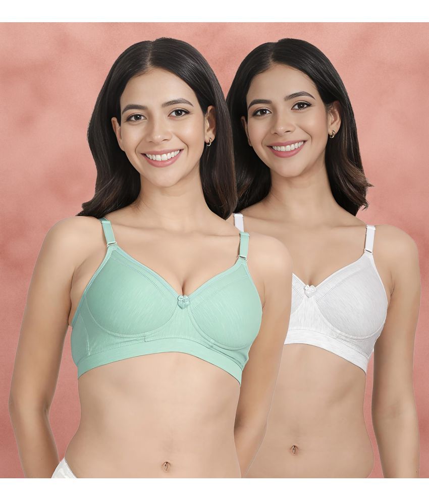     			Susie Pack of 2 Cotton Blend Lightly Padded Women's Everyday Bra ( Green ) susi-c2b-1475