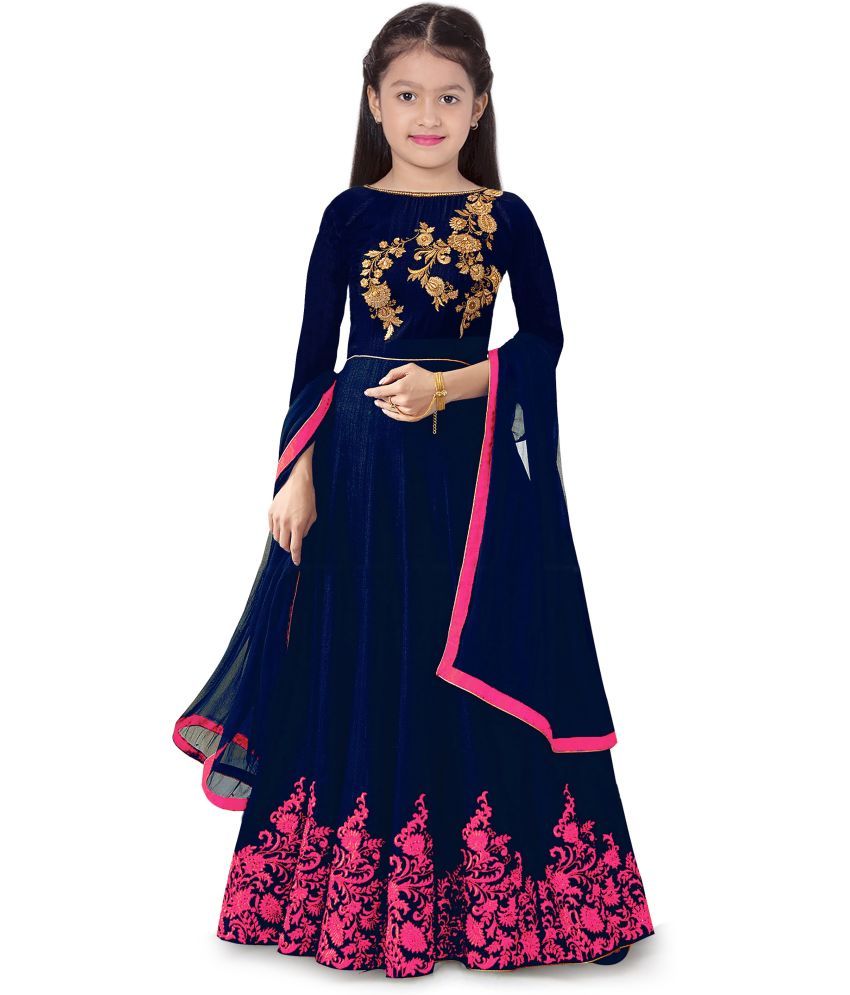     			Trijal Fab Pink Georgette Girls Gown ( Pack of 1 )