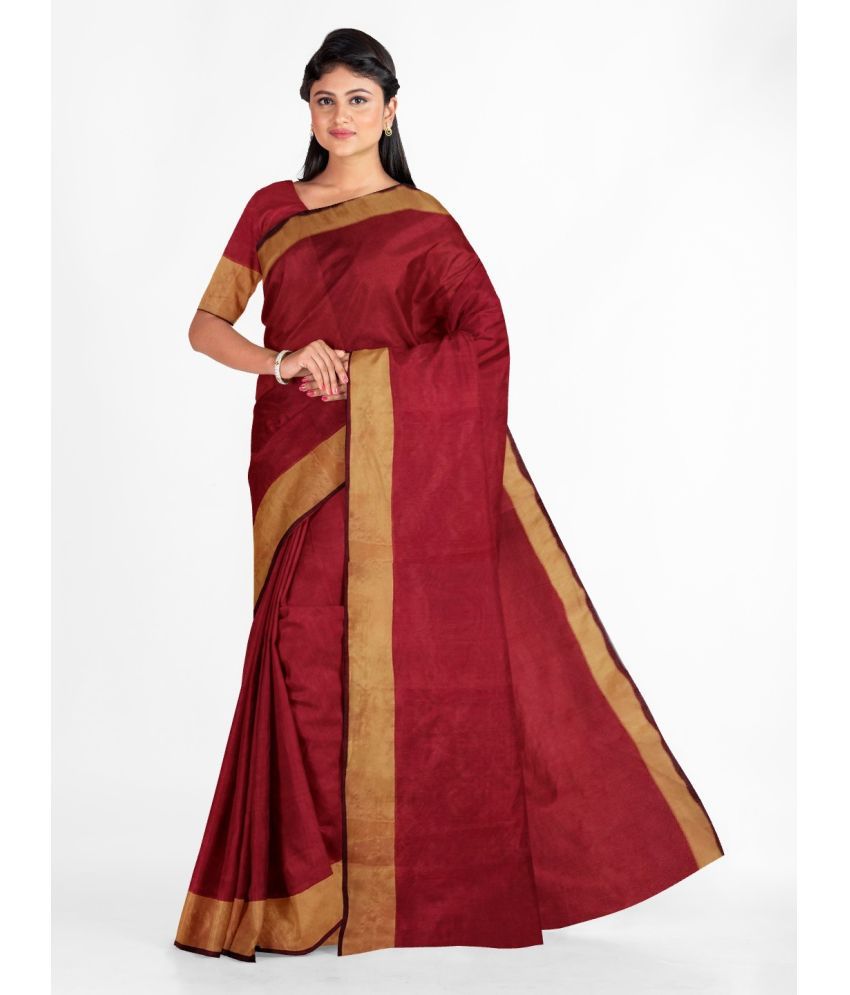     			Vkaran Cotton Silk Embellished Saree With Blouse Piece - Mustard ( Pack of 1 )