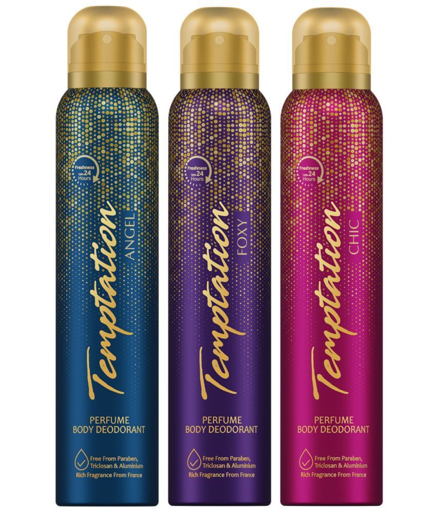     			Envy Temptation Angel, Foxy & Chic Deodorant Spray for Women 450 ml ( Pack of 3 )