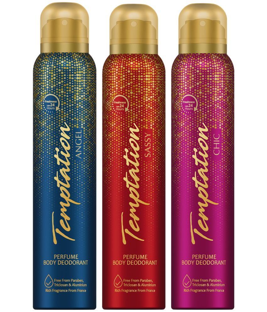     			Envy Temptation Angel, Sassy & Chic Deodorant Spray for Women 450 ml ( Pack of 3 )