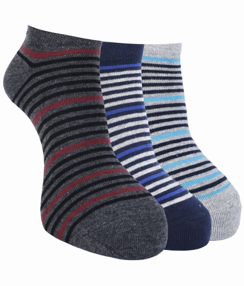     			Force NXT Cotton Blend Men's Striped Multicolor Low Cut Socks ( Pack of 3 )