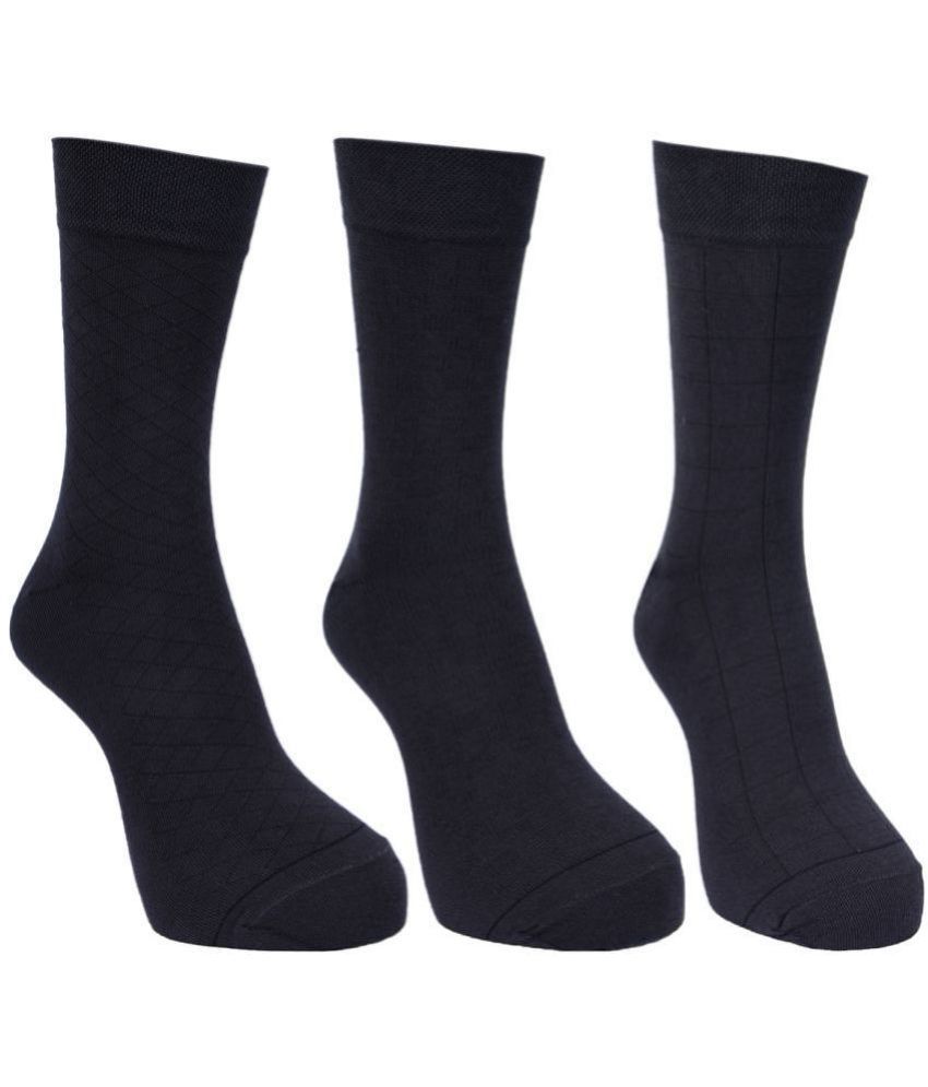     			Force NXT Cotton Blend Men's Striped Black Full Length Socks ( Pack of 3 )