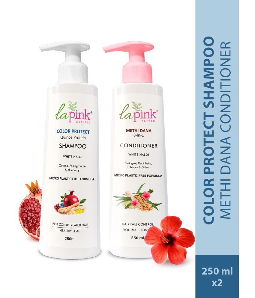    			La Pink Color Protect Shampoo & Methi Dana Conditioner For Color Treated Hair Combo Pack of 2