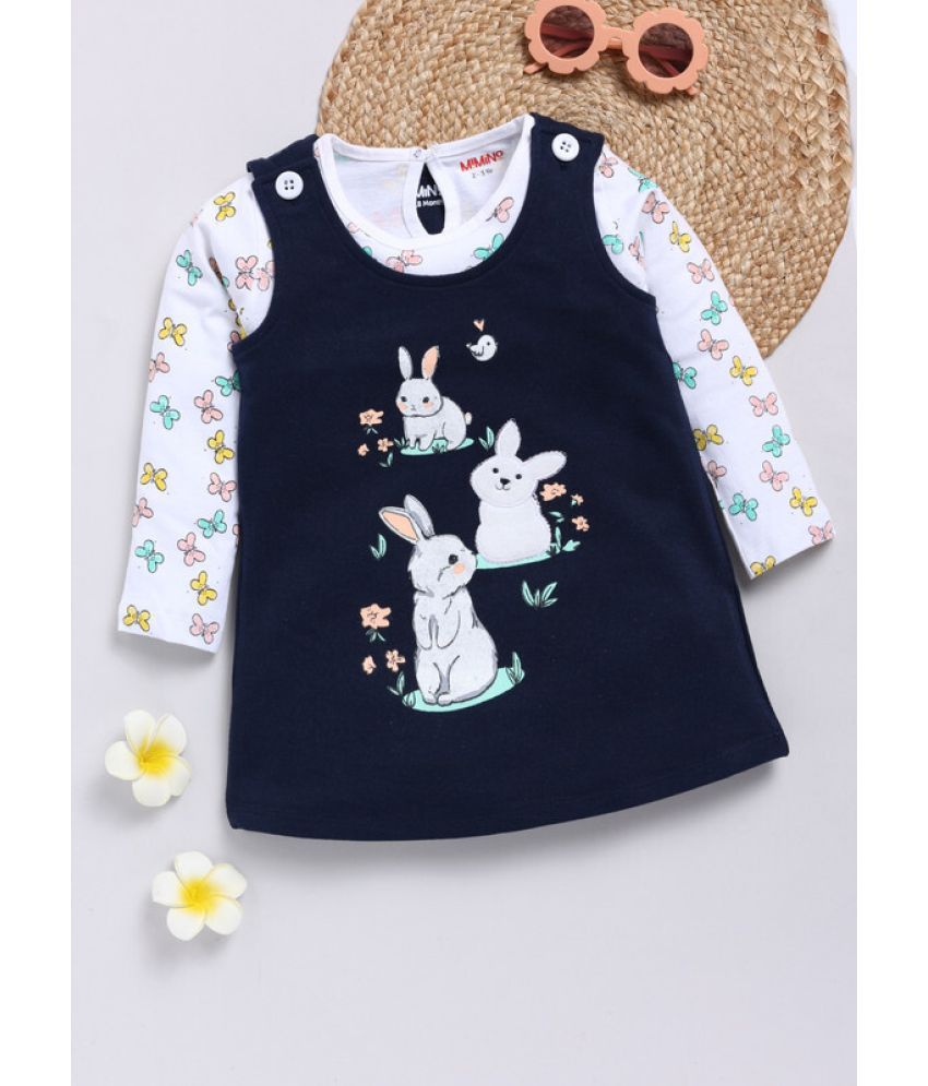     			MIMINO Blue Cotton Baby Girl Jumpsuit ( Pack of 1 )