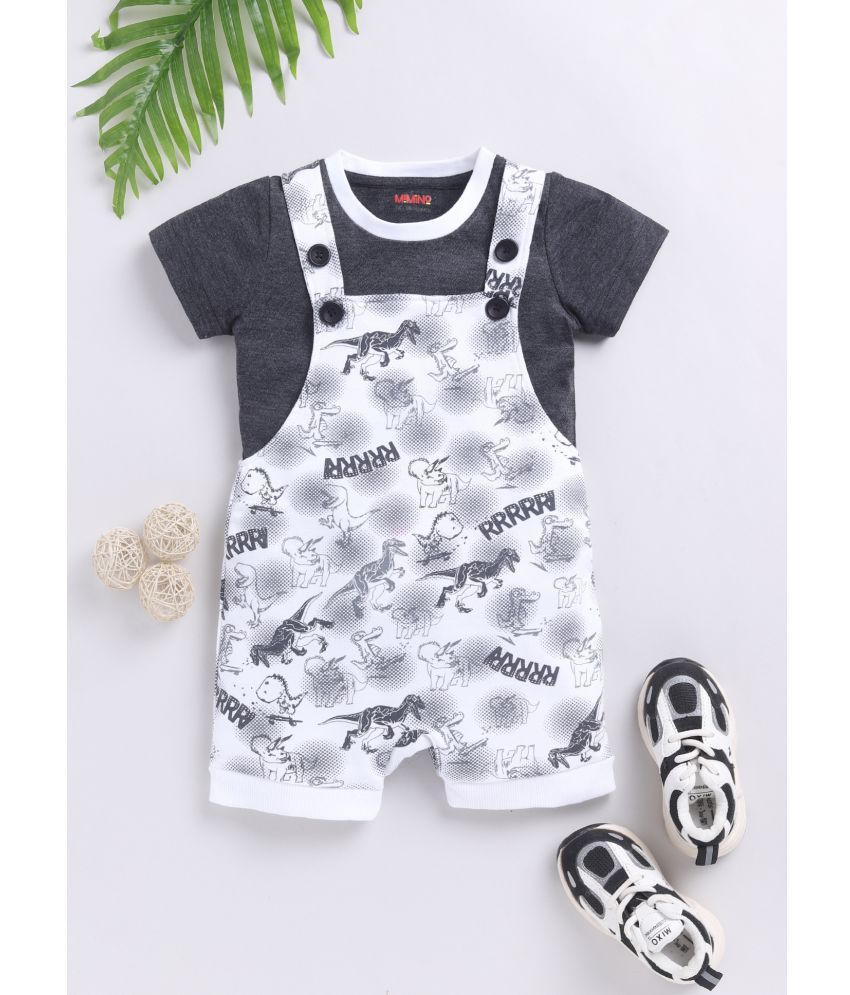    			MIMINO Gray Cotton Baby Boy Jumpsuit ( Pack of 1 )