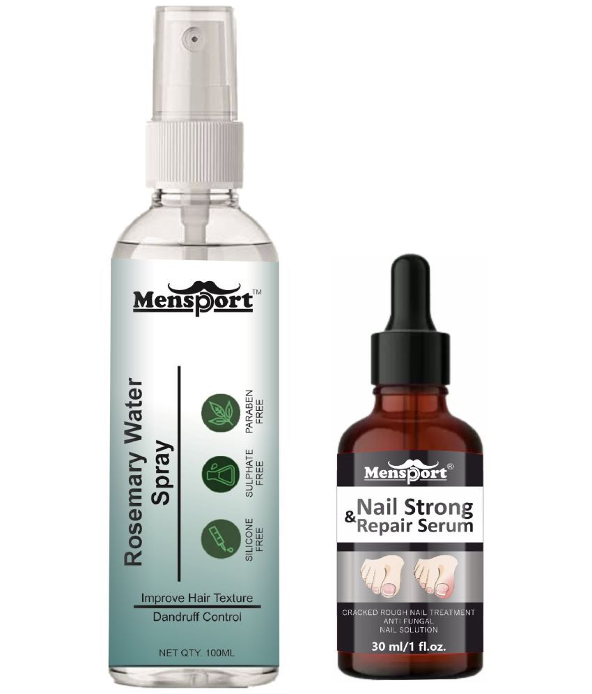     			Mensport Rosemary Water | Hair Spray For Hair Regrowth 100ml & Nail Strong and Repair Serum 30ml - Set of 2 Items