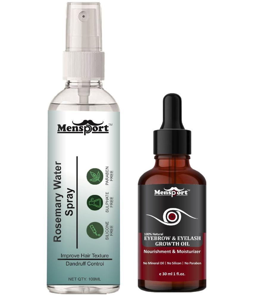     			Mensport Rosemary Water | Hair Spray For Hair Regrowth 100ml & Eyebrow And Eyelash Growth Oil 30ml - Set of 2 Items
