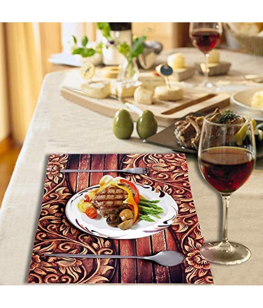     			Sanraksshan PVC Abstract Rectangle Table Mats ( 40 cm x 32 cm ) Pack of 1 - Multi