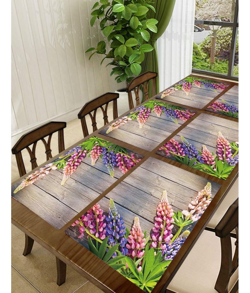     			Sanraksshan PVC Nature Rectangle Table Mats ( 40 cm x 32 cm ) Pack of 6 - Multi