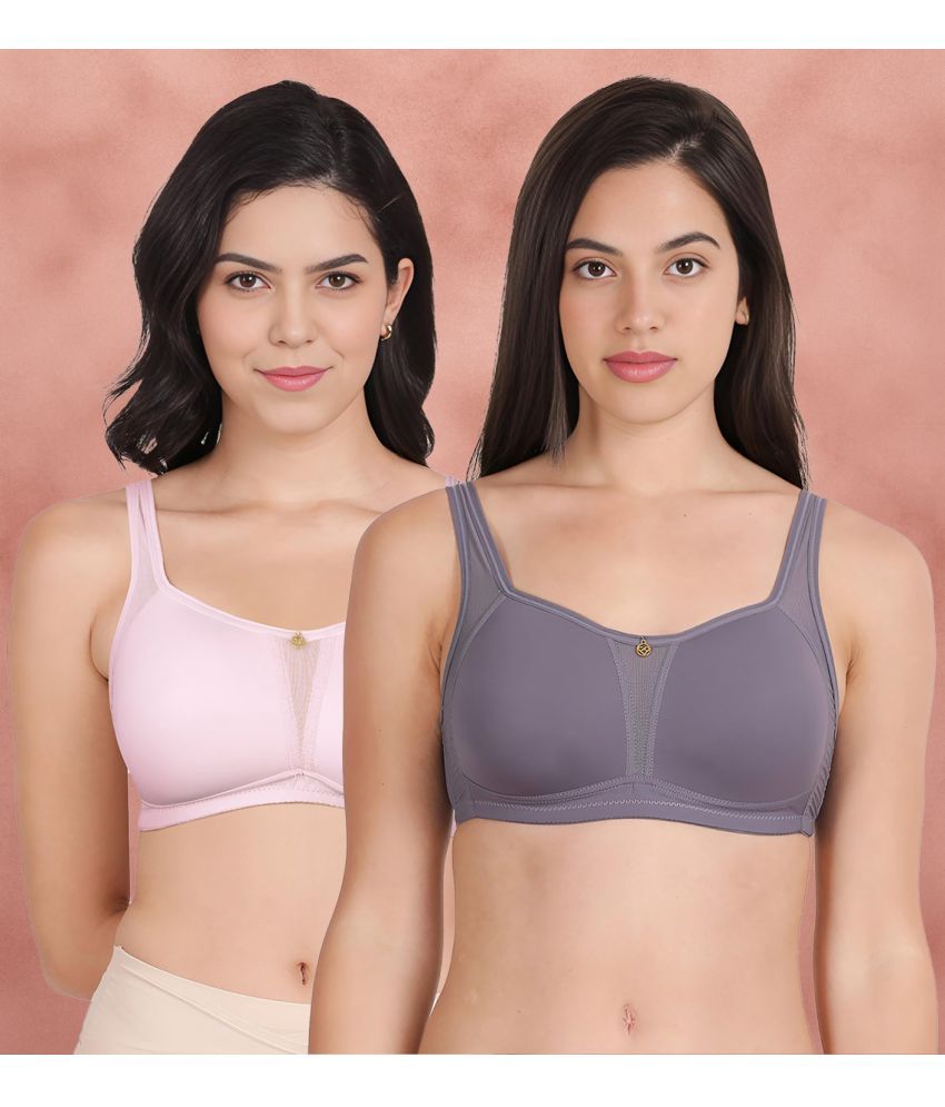     			Taabu Multicolor Nylon Lightly Padded Women's Minimizer Bra ( Pack of 2 )