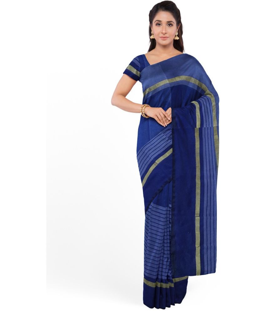     			Vkaran Cotton Silk Self Design Saree Without Blouse Piece - Gold ( Pack of 1 )