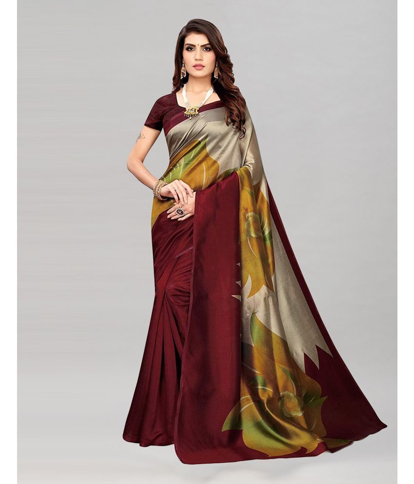     			Vkaran Cotton Silk Self Design Saree Without Blouse Piece - Multicolor ( Pack of 1 )