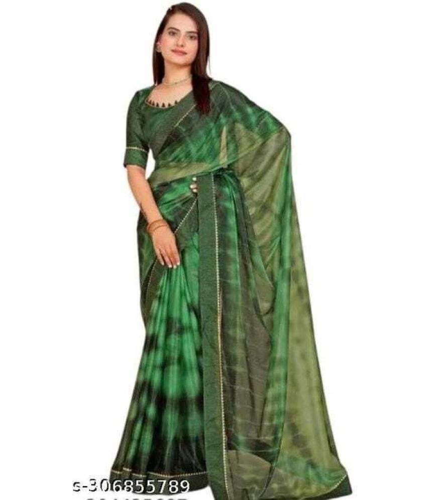     			Vkaran Cotton Silk Woven Saree Without Blouse Piece - Green ( Pack of 1 )