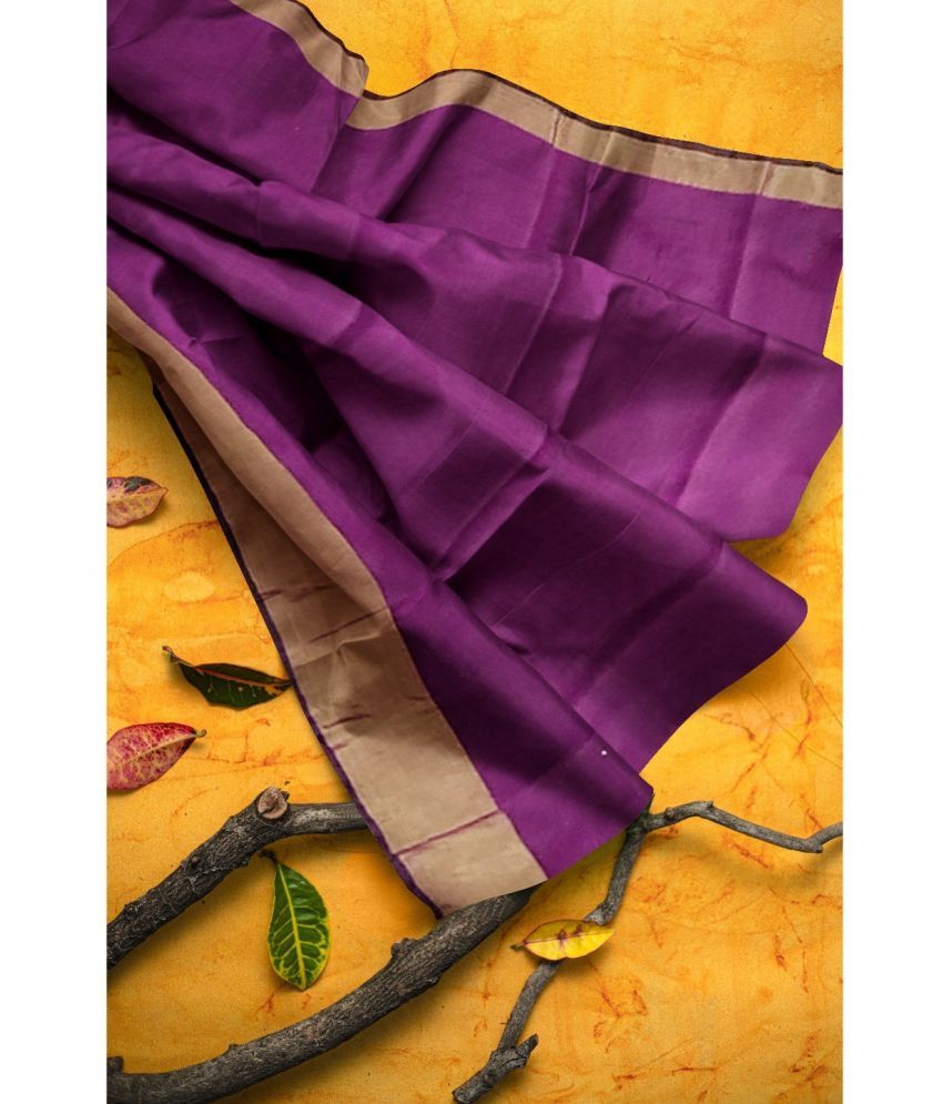     			Vkaran Cotton Silk Woven Saree Without Blouse Piece - Orange ( Pack of 1 )