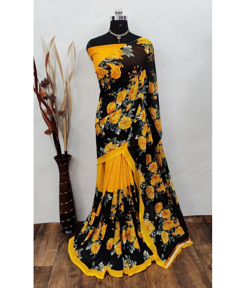     			Vkaran Cotton Silk Woven Saree Without Blouse Piece - Yellow ( Pack of 1 )