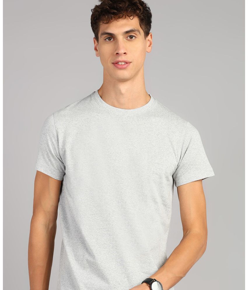     			XFOX Cotton Blend Regular Fit Self Design Half Sleeves Men's T-Shirt - Melange Grey ( Pack of 1 )