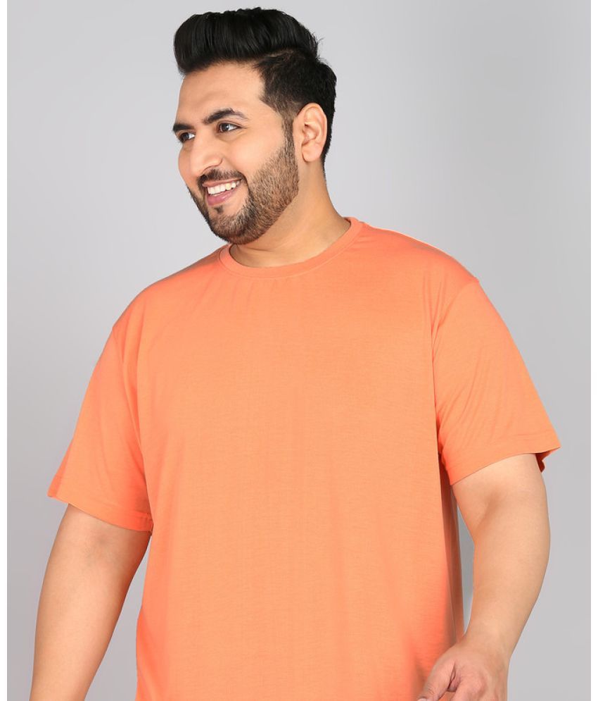     			XFOX Cotton Blend Regular Fit Solid Half Sleeves Men's T-Shirt - Coral ( Pack of 1 )